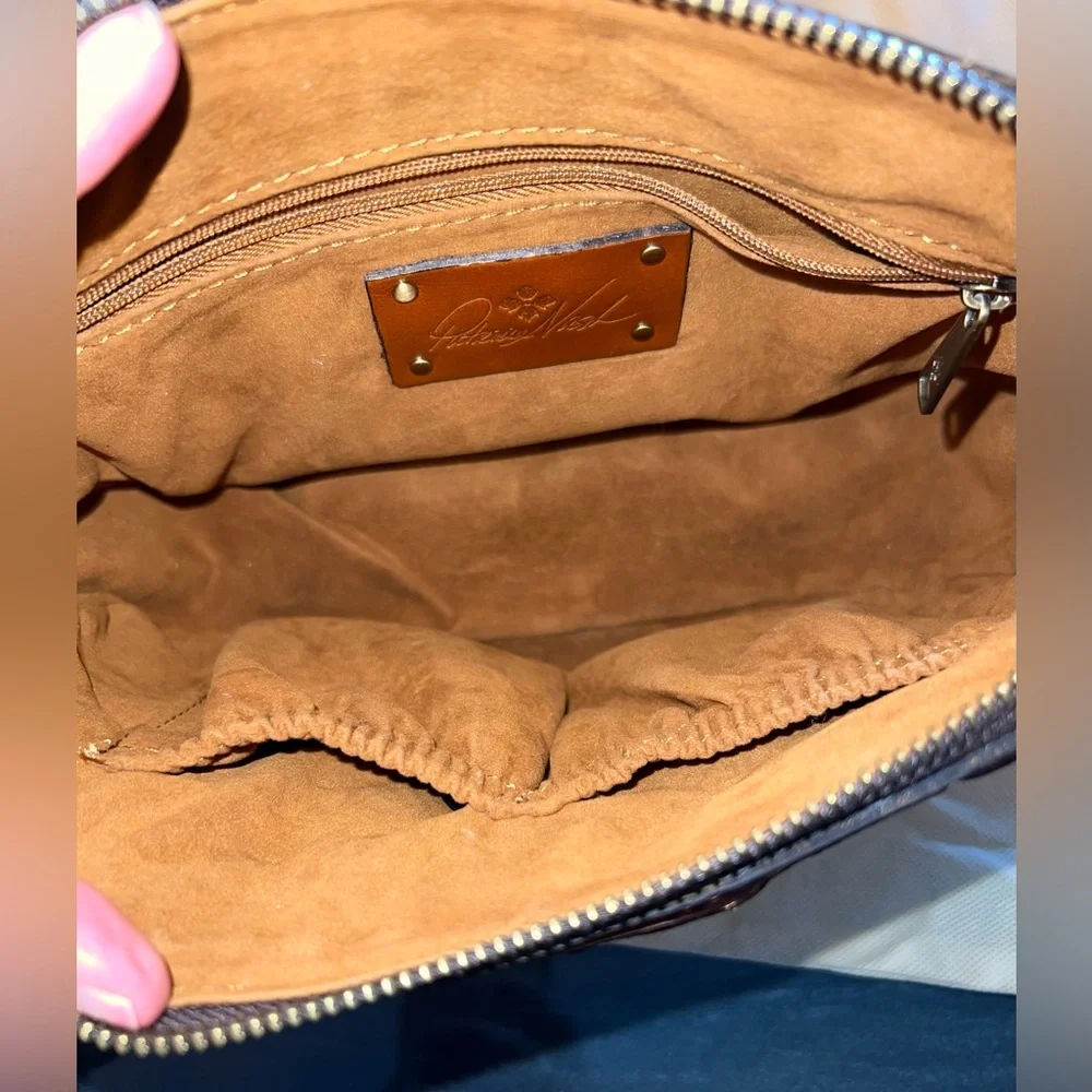 Patricia Nash Woven Brown Leather Crossbody Bag - Picture 6 of 11